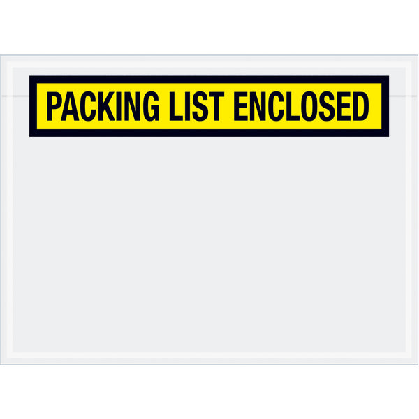 6 3/4 x 5" Yellow "Packing List Enclosed" Envelopes, Case Of 1000 Case Of 1000