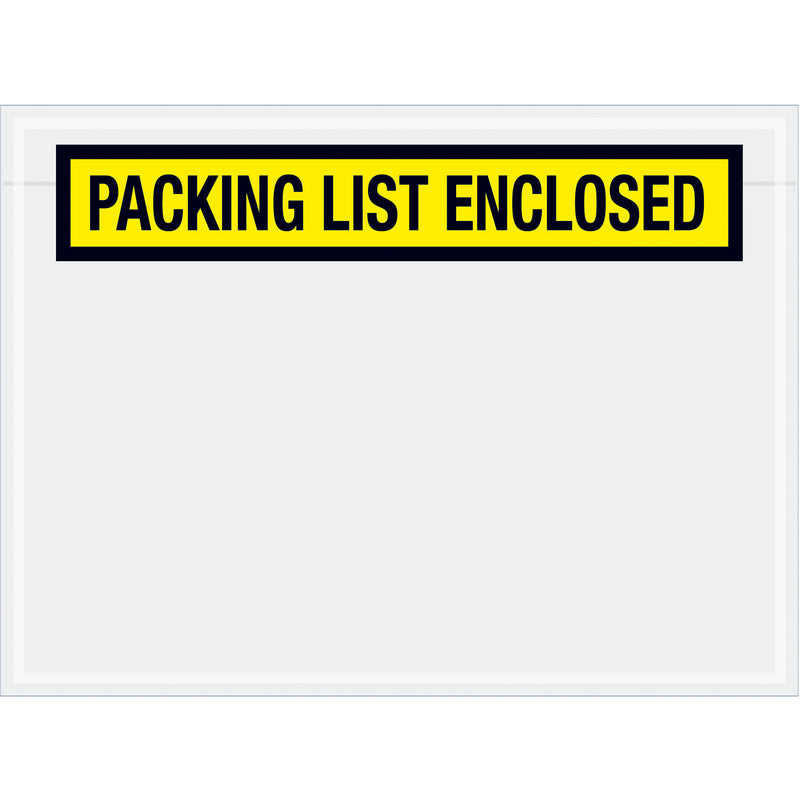 6 3/4 x 5" Yellow "Packing List Enclosed" Envelopes, Case Of 1000 Case Of 1000