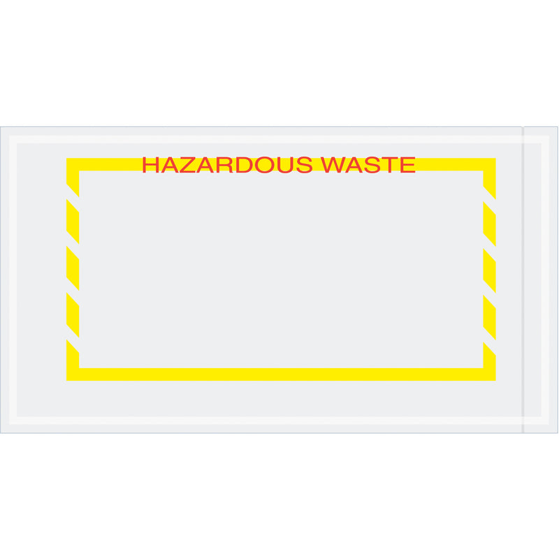 5 1/2 x 10" Yellow Border "Hazardous Waste" Document Envelopes (PL482) Case Of 1000