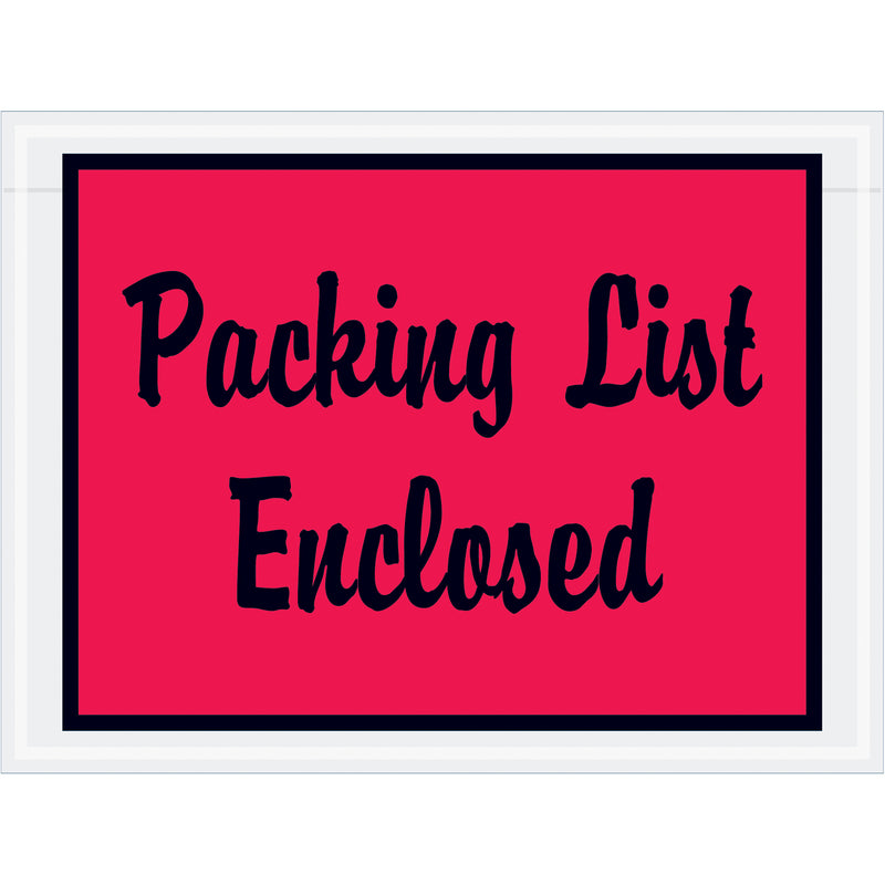 Tape Logic® "Packing List Enclosed" Envelopes, 4 1/2" x 6", Red, 1000/Case Case Of 1000