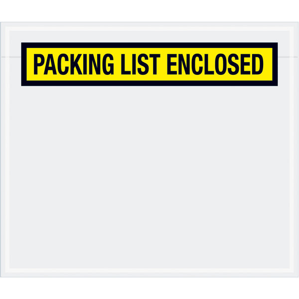 7 x 6" Yellow "Packing List Enclosed" Envelopes, Case Of 1000 Case Of 1000