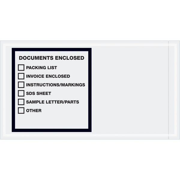 5 1/2 x 10" "Documents Enclosed" Transportation Envelopes, Case Of 1000 Case Of 1000