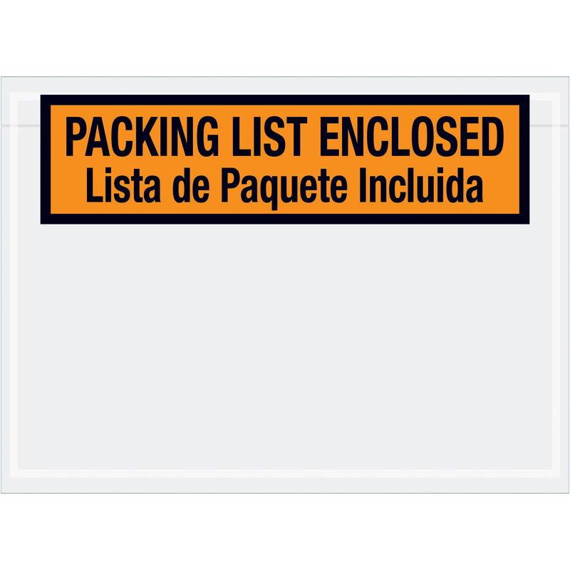 7 1/2 x 5 1/2" Bilingual Packing List Envelopes English/Spanish (PL500) Case Of 1000