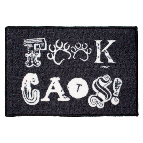 Arkwright Home Lost Marbles Pet Mat 16x24 FCats Black (P-PM-16X24-FCATS) 1/EA