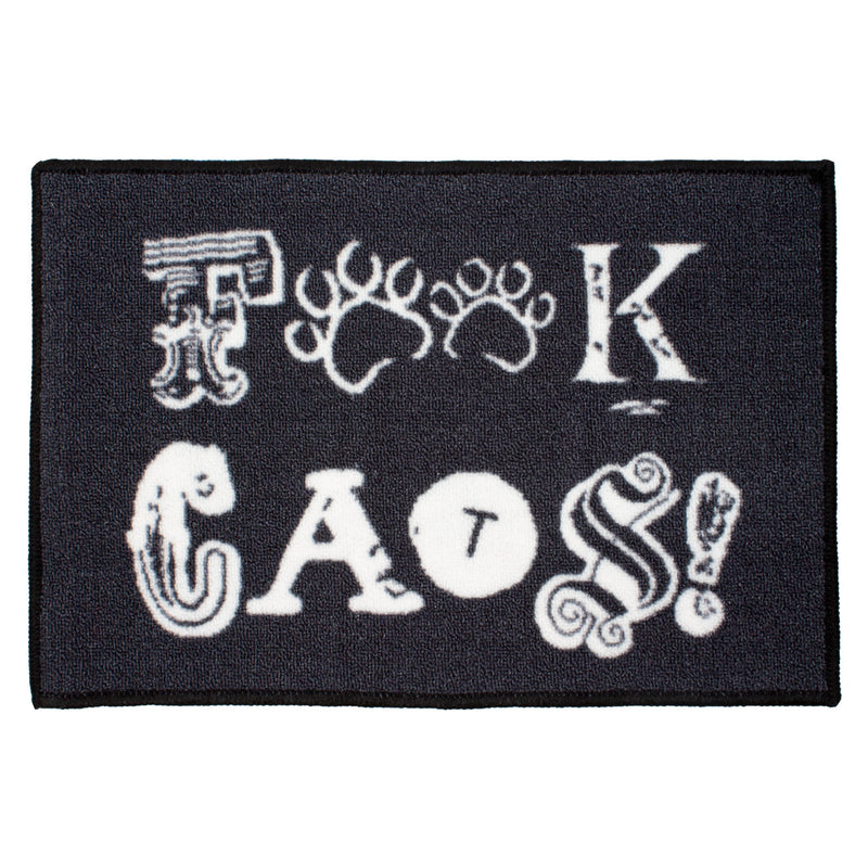 Arkwright Home Lost Marbles Pet Mat 16x24 FCats Black (P-PM-16X24-FCATS) 1/EA