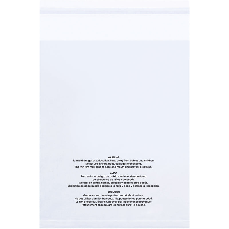 12 x 15" - 1.5 Mil (100 Pack) Resealable Suffocation Warning Poly Bags (PMR121515100) Case Of 100