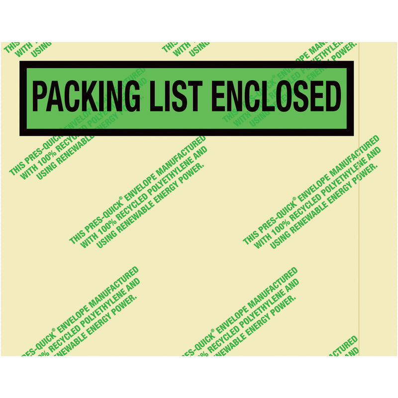 7 x 5 1/2" Environmental "Packing List Enclosed" Envelopes, Case Of 1000 Case Of 1000