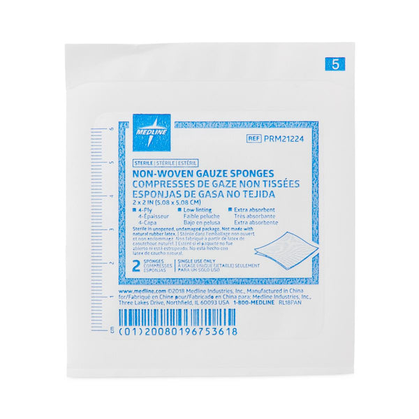 Medline Sterile Nonwoven Gauze Sponges, 1/PK (PRM21224HH) 1 Pack