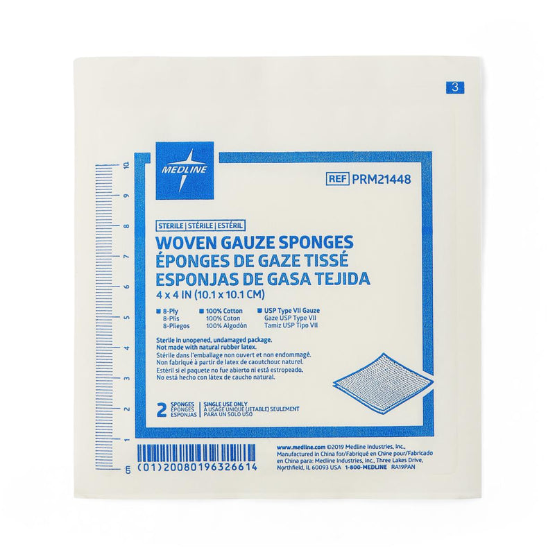 Medline Woven Sterile Gauze Sponges, 50/BX (PRM21448Z) Box of 50