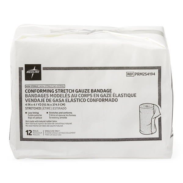 Medline Nonsterile Conforming Stretch Gauze Bandages, 12/BX (PRM254194Z) Box of 12