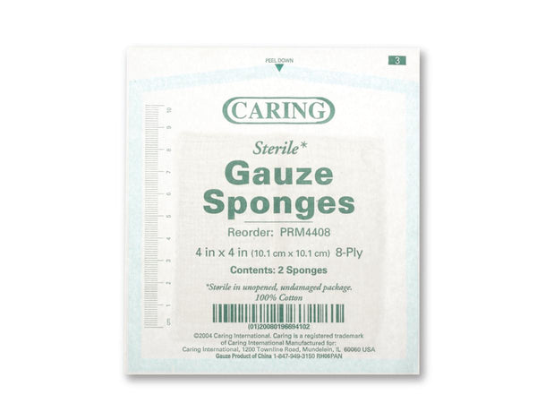 Medline Woven Sterile Gauze Sponges, 100/BX (PRM4408ZZ) Box of 100