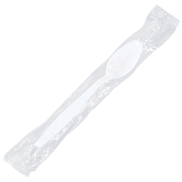 Individually Wrapped White Plastic Spoons, Case Of 1000 Case Of 1000