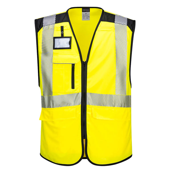 Portwest® PW3 Hi-Vis Executive Vest, Yellow/Black, Size XXXL (PW309YBRXXXL) Each