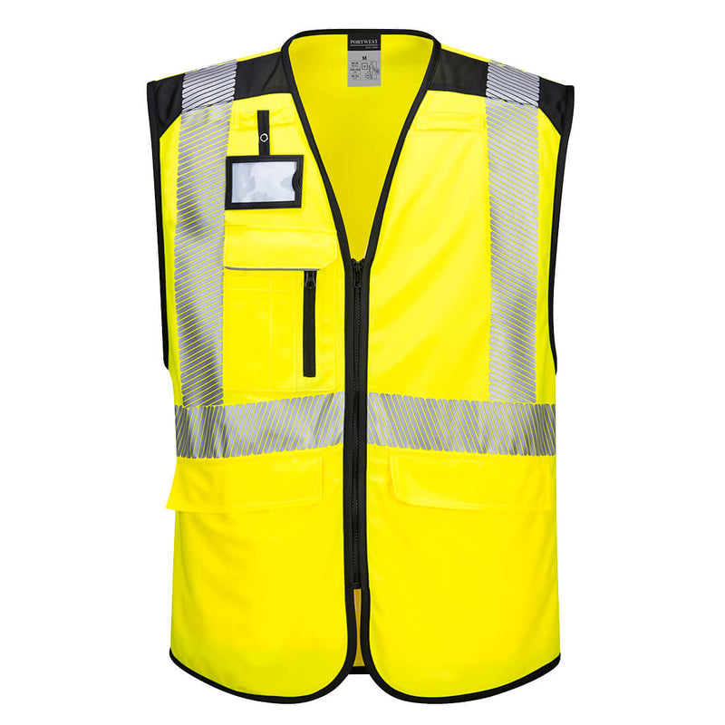 Portwest® PW3 Hi-Vis Executive Vest, Yellow/Black, Size XXXL (PW309YBRXXXL) Each