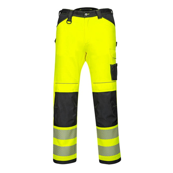 Portwest® PW3 Hi-Vis Work Pants, Yellow/Black, Size 30 (PW340YBR30) Each