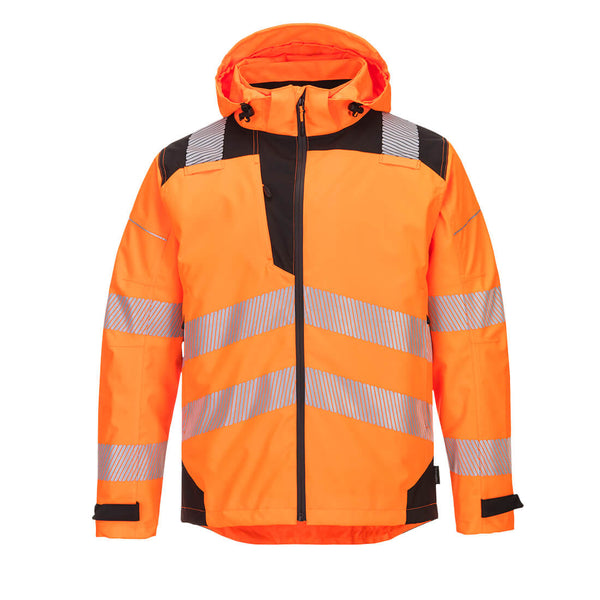 Portwest® PW3 Hi-Vis Extreme Rain Jacket, Orange/Black, Size XXL (PW360OBRXXL) Each