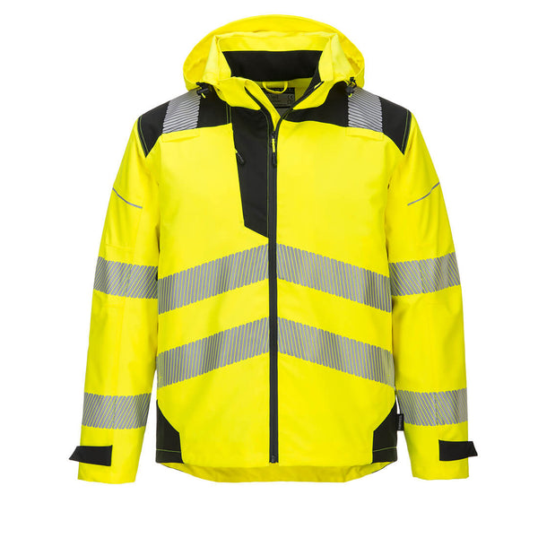 Portwest® PW3 Hi-Vis Extreme Rain Jacket, Yellow/Black, Size XL (PW360YBRXL) Each