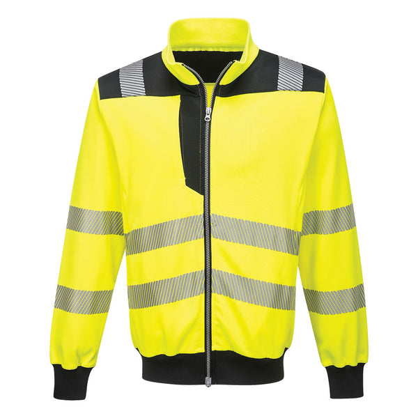 Portwest® PW3 Hi-Vis Zipped Sweatshirt, Yellow/Black, Size XL (PW370YBRXL) Each