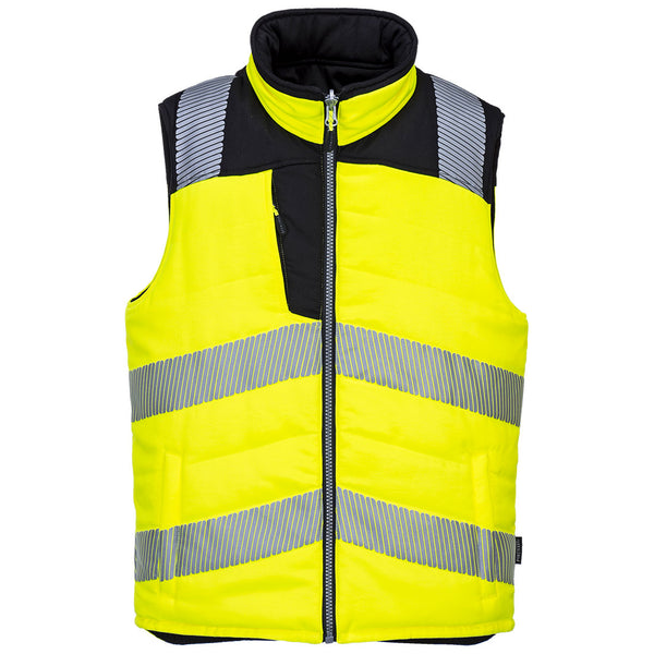 Portwest® PW3 Hi-Vis Reversible Bodywarmer Vest, Yellow/Black, Size M (PW374YBRM) Each