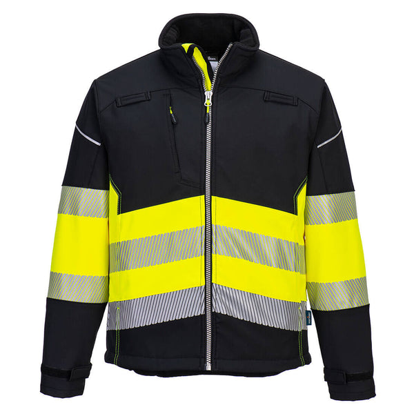 Portwest® PW3 Hi-Vis Class 1 Softshell (3L), Black/Yellow, Size XXXL (PW375BKYXXXL) Each