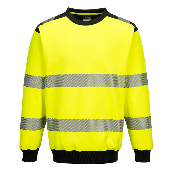 Portwest® PW3 Hi-Vis Sweatshirt, Yellow/Black, Size S (PW379YBRS) Each