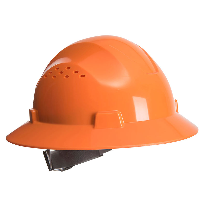 Portwest® Full Brim Premier Hard Hat Vented , Orange, Size  (PW52ORR) Each