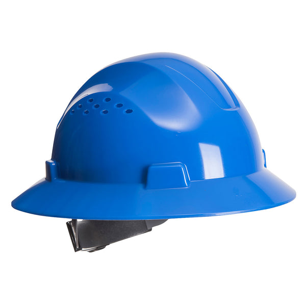 Portwest® Full Brim Premier Hard Hat Vented , Royal Blue, Size  (PW52RBR) Each