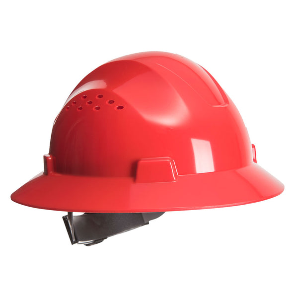 Portwest® Full Brim Premier Hard Hat Vented , Red, Size  (PW52RER) Each