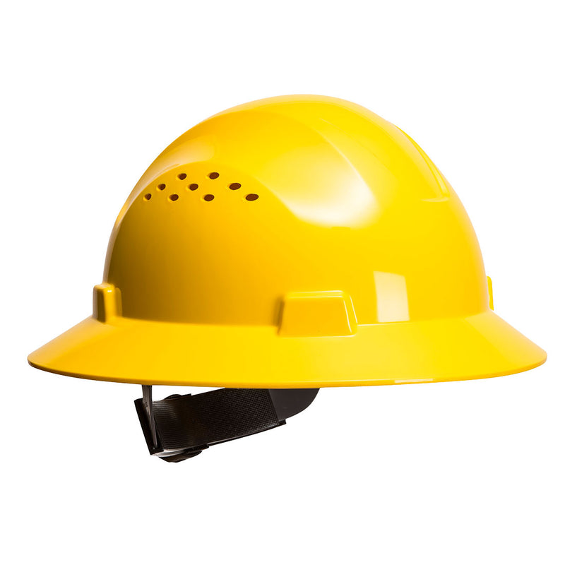Portwest® Full Brim Premier Hard Hat Vented , Yellow, Size  (PW52YER) Each