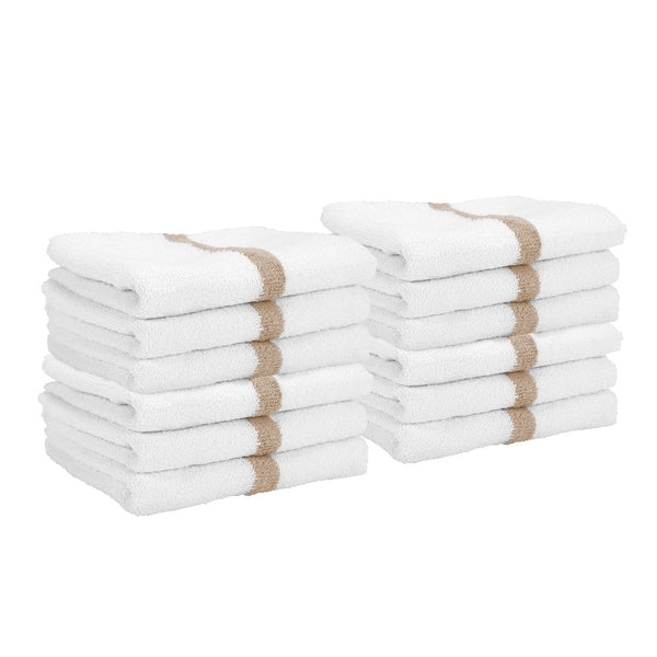 Arkwright Home Power Gym Hand Towel 16x27 Beige (12/Pack) (PNP-PWR-1627-3BGCS) 12/PK