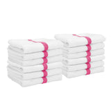 Hospeco® Power Gym Hand Towel 16x27 Pink Stripe, 120/Case (HOSPWR-1627-3PKCS-CS) Case of 120