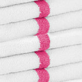 Hospeco® Power Gym Hand Towel 16x27 Pink Stripe, 120/Case (HOSPWR-1627-3PKCS-CS) Case of 120