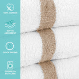 Hospeco® Power Gym Hand Towel 16x27 Beige Stripe, 120/Case (HOSPWR-1627-3BGCS-CS) Case of 120