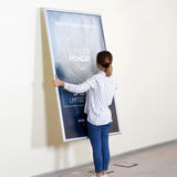 Portable 1.25" Snap Frame Poster size 36"x48"Silver with white backing and Pet cover (UCN325NP36X2000) Each