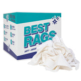 Hospeco® RW80 Flannel Reclaimed Rags White, 10lb Box (HOSR-W80-10) 10lb Box