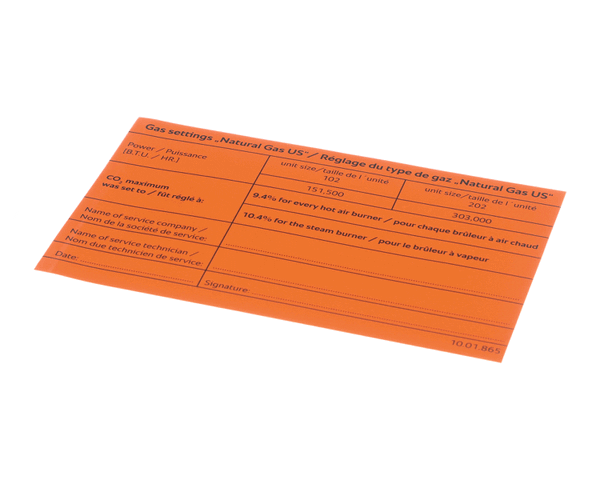 Rational 10.01.865P Sys Stckr Gas T 102G/202G Nat (RATL10-01-865P) Each