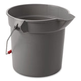 Rubbermaid® Commercial 10 Quart Plastic Utility Pail, Plastic, Gray, 10.5" dia (RCP296300GY) Each