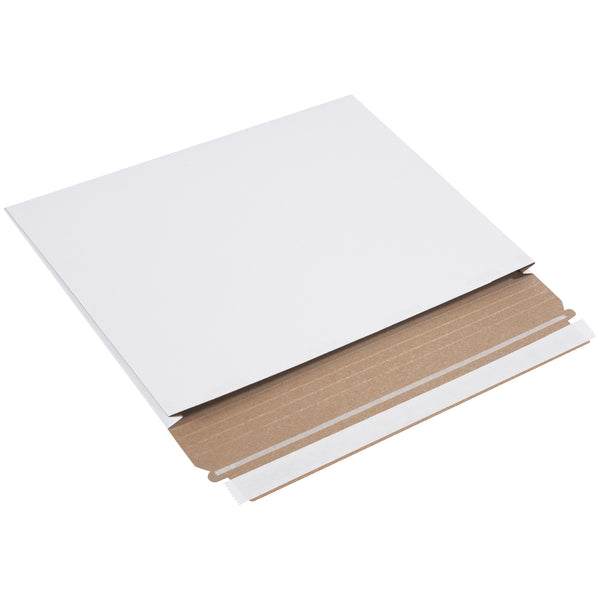 12 1/2 x 9 1/2 x 1" White Stayflats® Gusseted Mailers, Case Of 100 Case Of 100