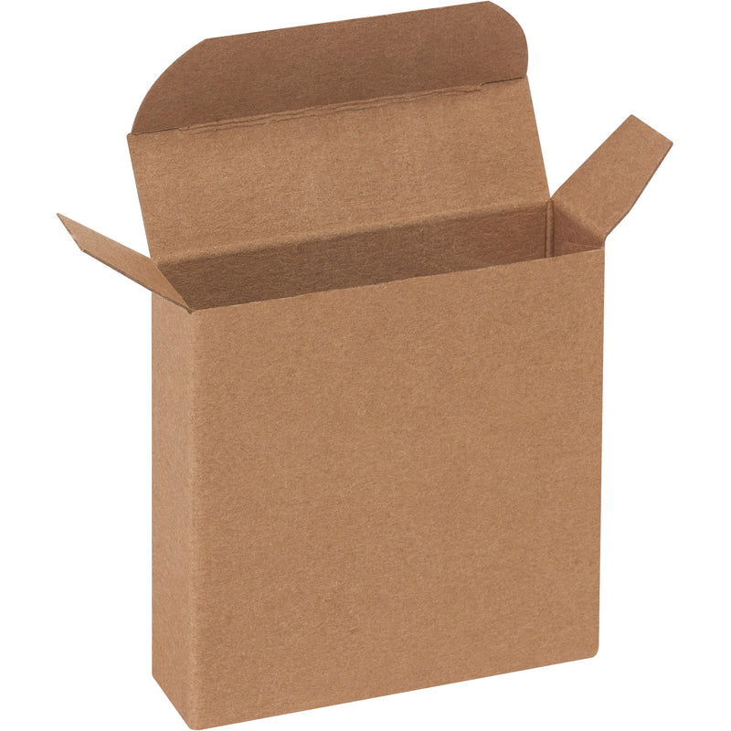 3 x 7/8 x 3" Kraft Reverse Tuck Folding Cartons, Case Of 1000 Case Of 1000