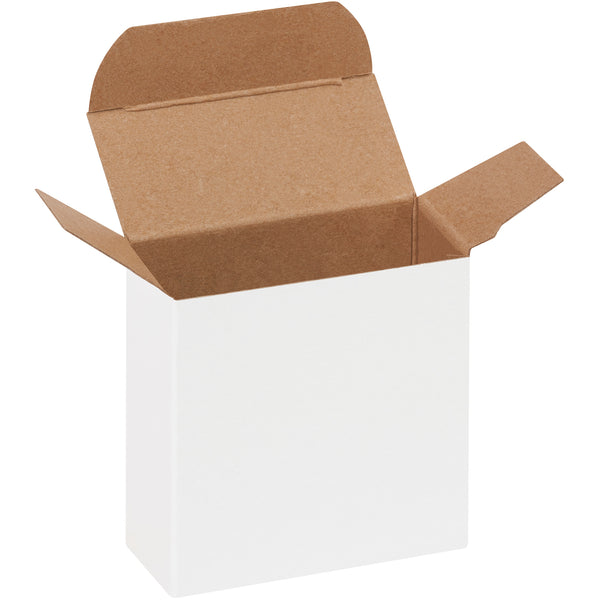 3 x 1 5/16 x 3" White Reverse Tuck Folding Cartons (RTC25W) Case Of 1000