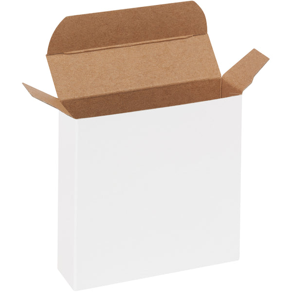 3 5/8 x 1 x 3 5/8" White Reverse Tuck Folding Cartons, Case Of 1000 Case Of 1000