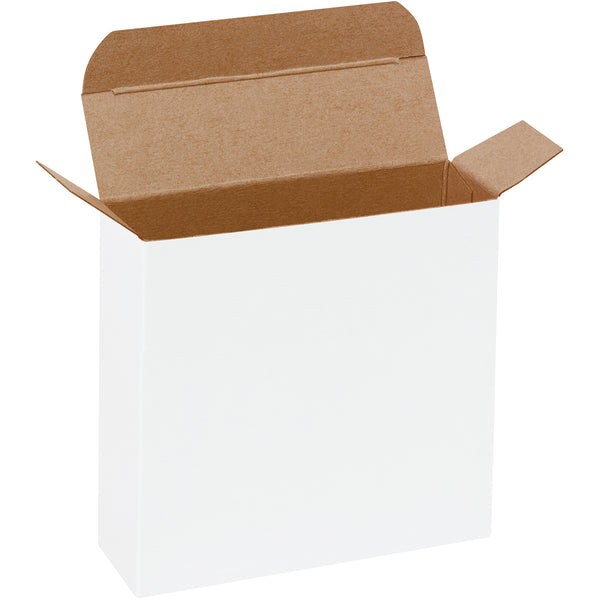 4 1/4 x 1 1/4 x 4 1/4" White Reverse Tuck Folding Cartons, Case Of 500 Case Of 500