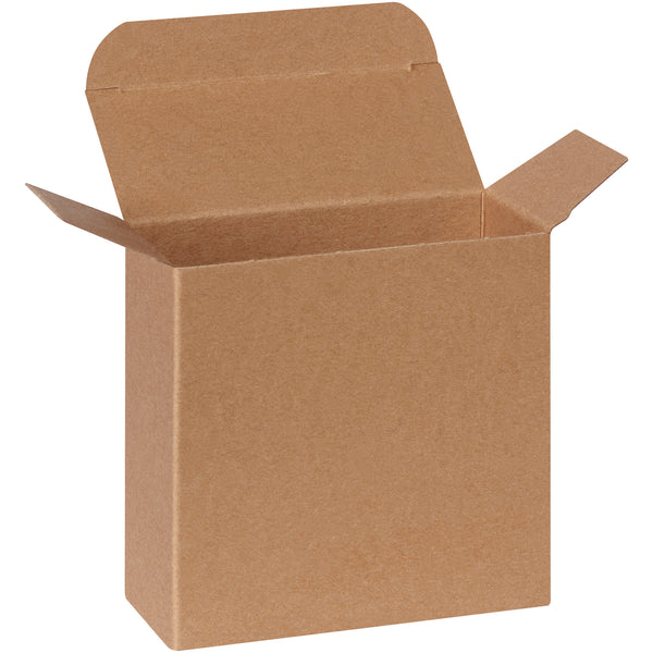 4 1/2 x 1 7/8 x 4 1/2" Kraft Reverse Tuck Folding Cartons (RTC42) Case Of 250