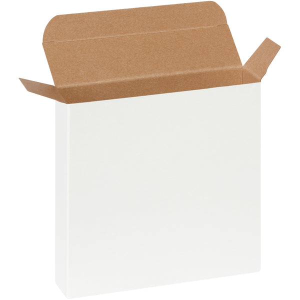 6 x 1 1/2 x 6" White Reverse Tuck Folding Cartons, Case Of 250 Case Of 250