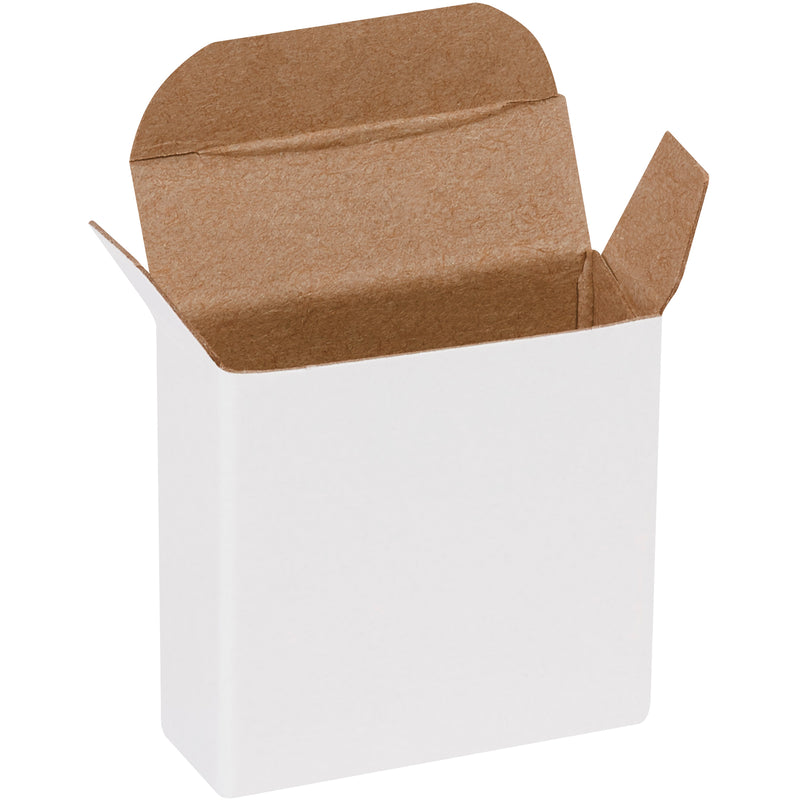 1 5/8 x 9/16 x 1 5/8" White Reverse Tuck Folding Cartons (RTC7W) Case Of 2000