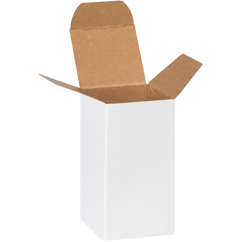 2 x 2 x 4" White Reverse Tuck Folding Cartons, Case Of 1000 Case Of 1000