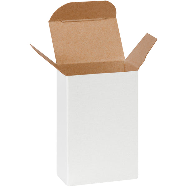 2 x 1 1/4 x 3" White Reverse Tuck Folding Cartons, Case Of 1000 Case Of 1000