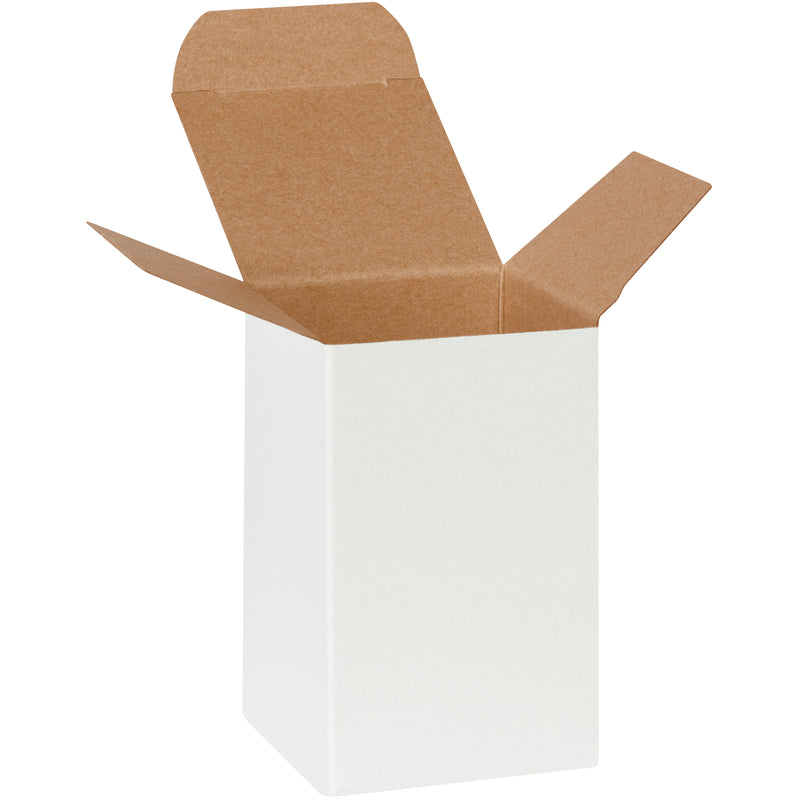 2 1/2 x 2 1/2 x 4" White Reverse Tuck Folding Cartons, Case Of 500 Case Of 500