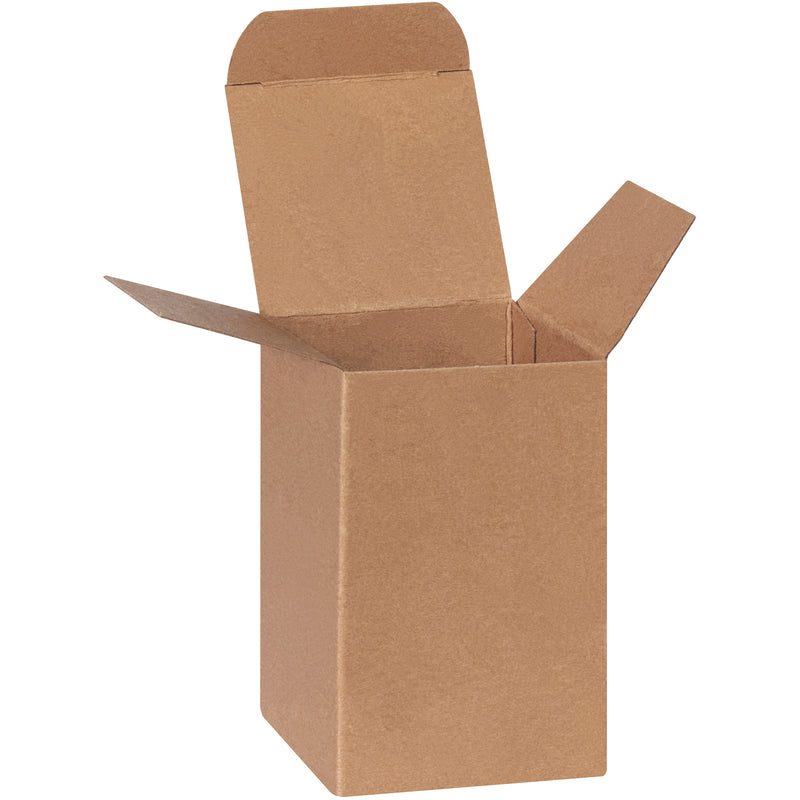 2 1/2 x 2 1/2 x 4" Kraft Reverse Tuck Folding Cartons, Case Of 500 Case Of 500