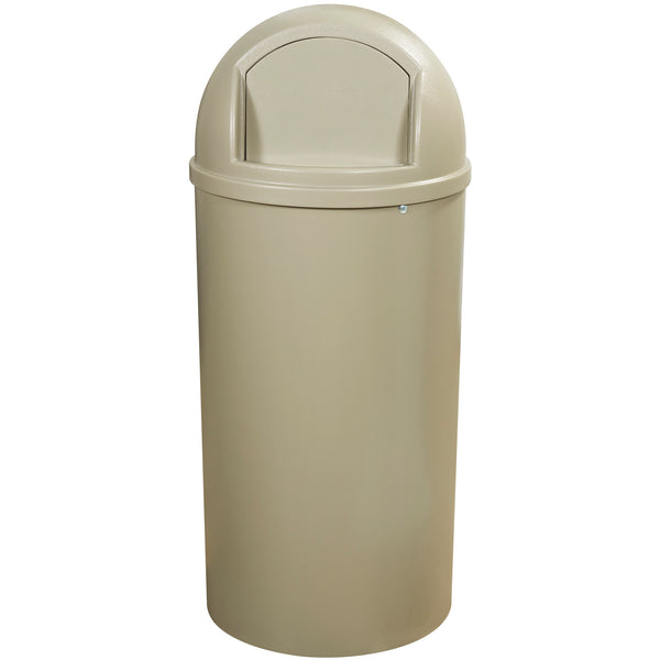 Rubbermaid® Marshal® Domed Trash Can - 25 Gallon, Beige (RUB145CBE) Each
